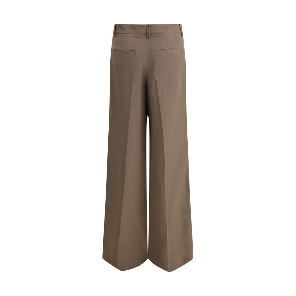 Brunello Cucinelli Beige Viscose Casual Pants