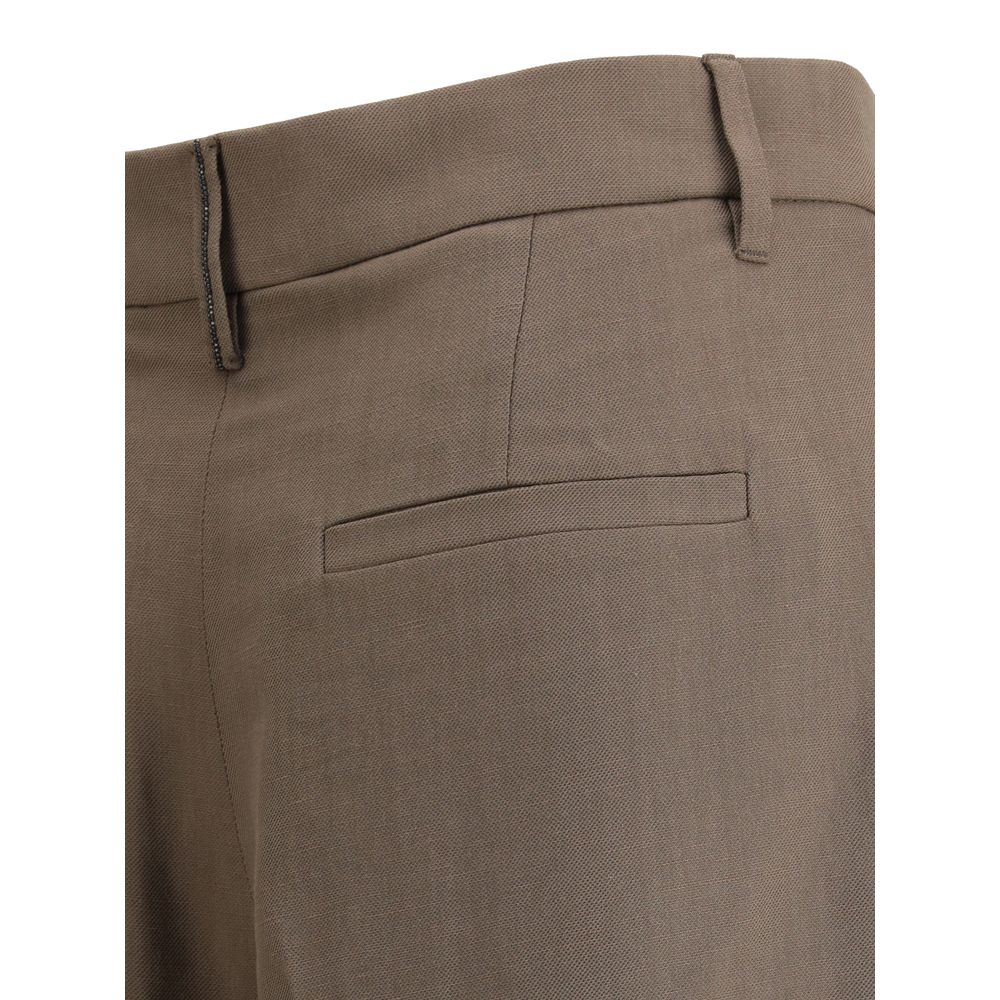 Brunello Cucinelli Beige Viscose Casual Pants