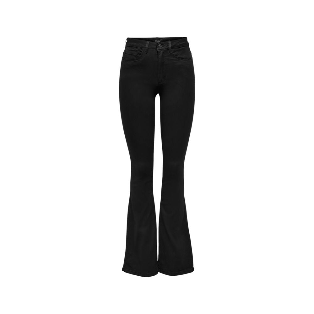 Only Black Cotton Bootcut Jeans