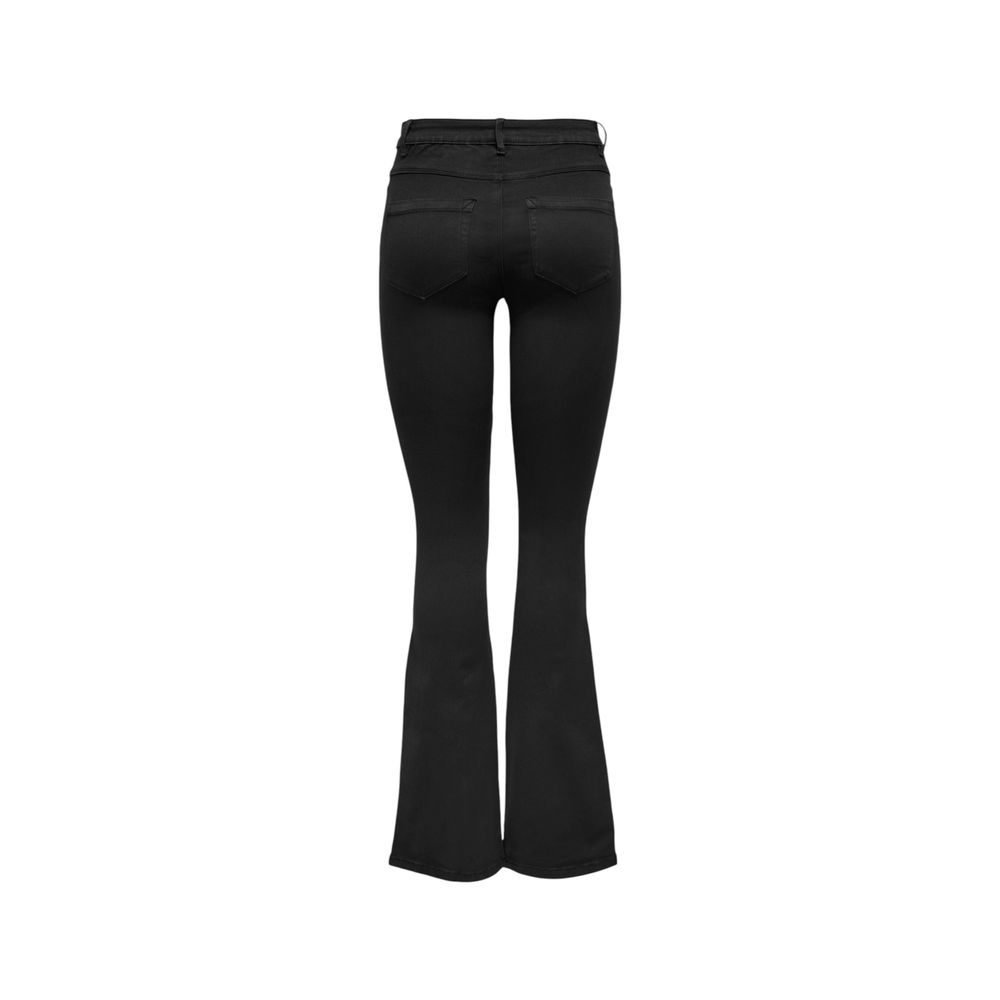 Only Black Cotton Bootcut Jeans