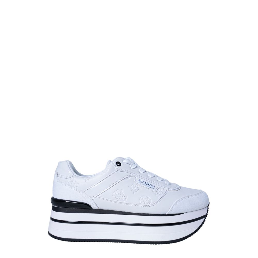 Guess White Polyester Platform Sneakers