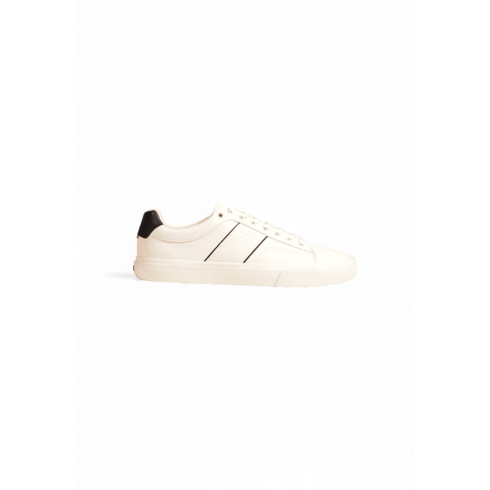 Hugo Boss Cream Leather Low Top Sneakers