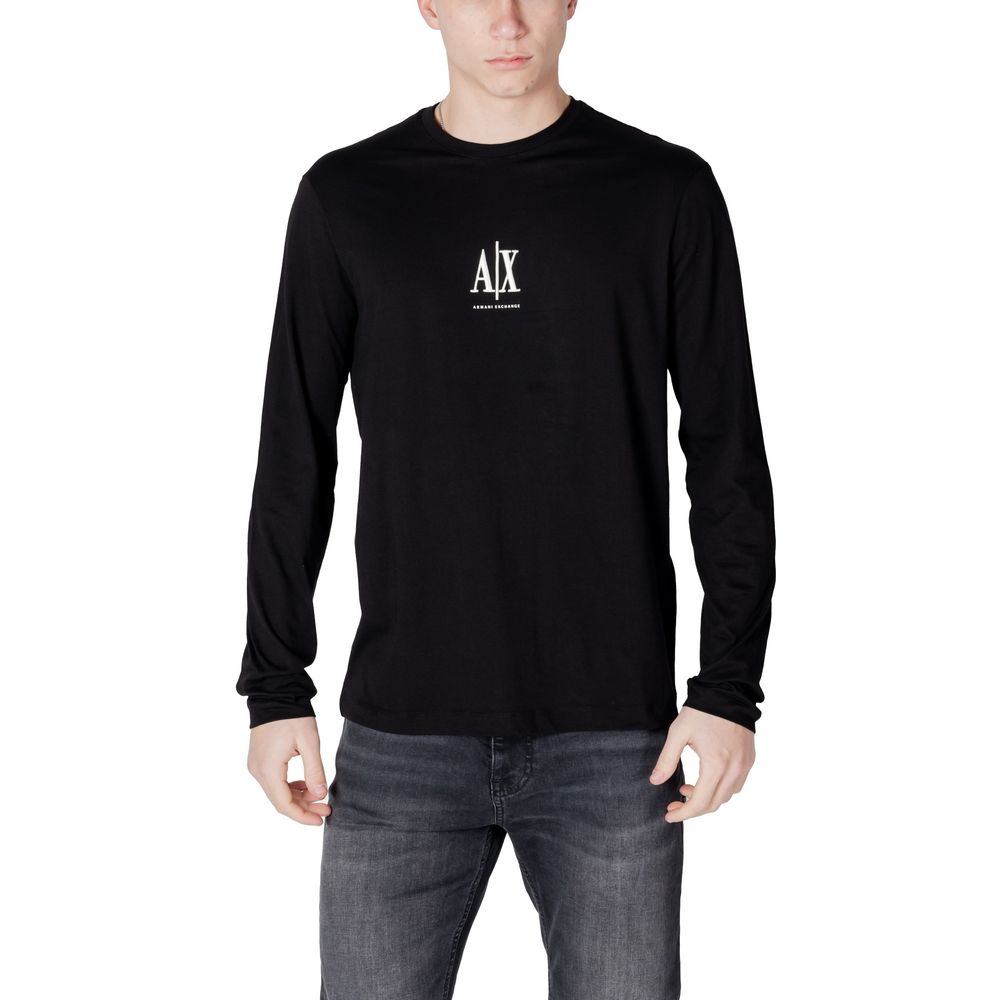 Armani Exchange Black Cotton Long Sleeve T-Shirt