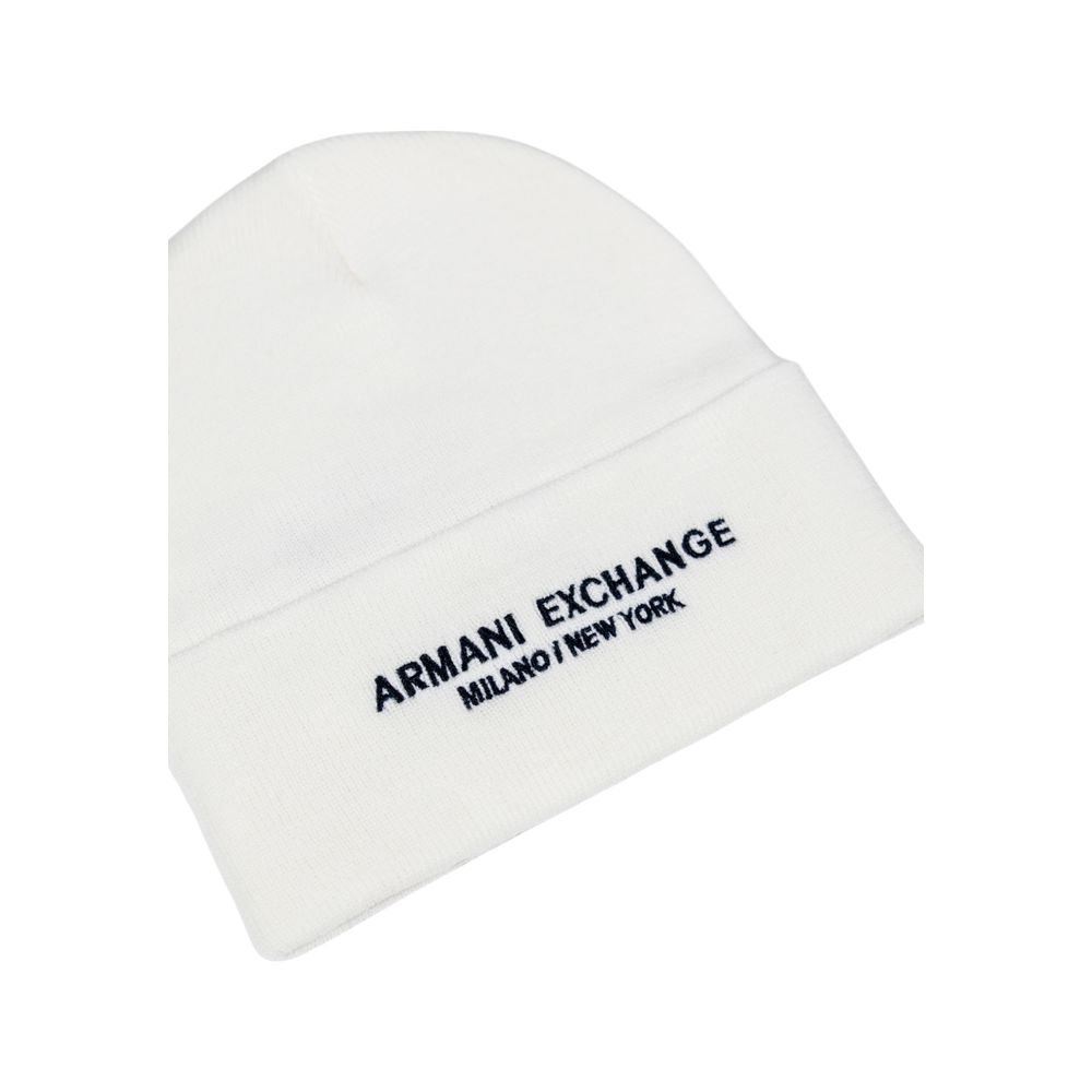 Armani Exchange White Polyester Cap (Baseball Hat)
