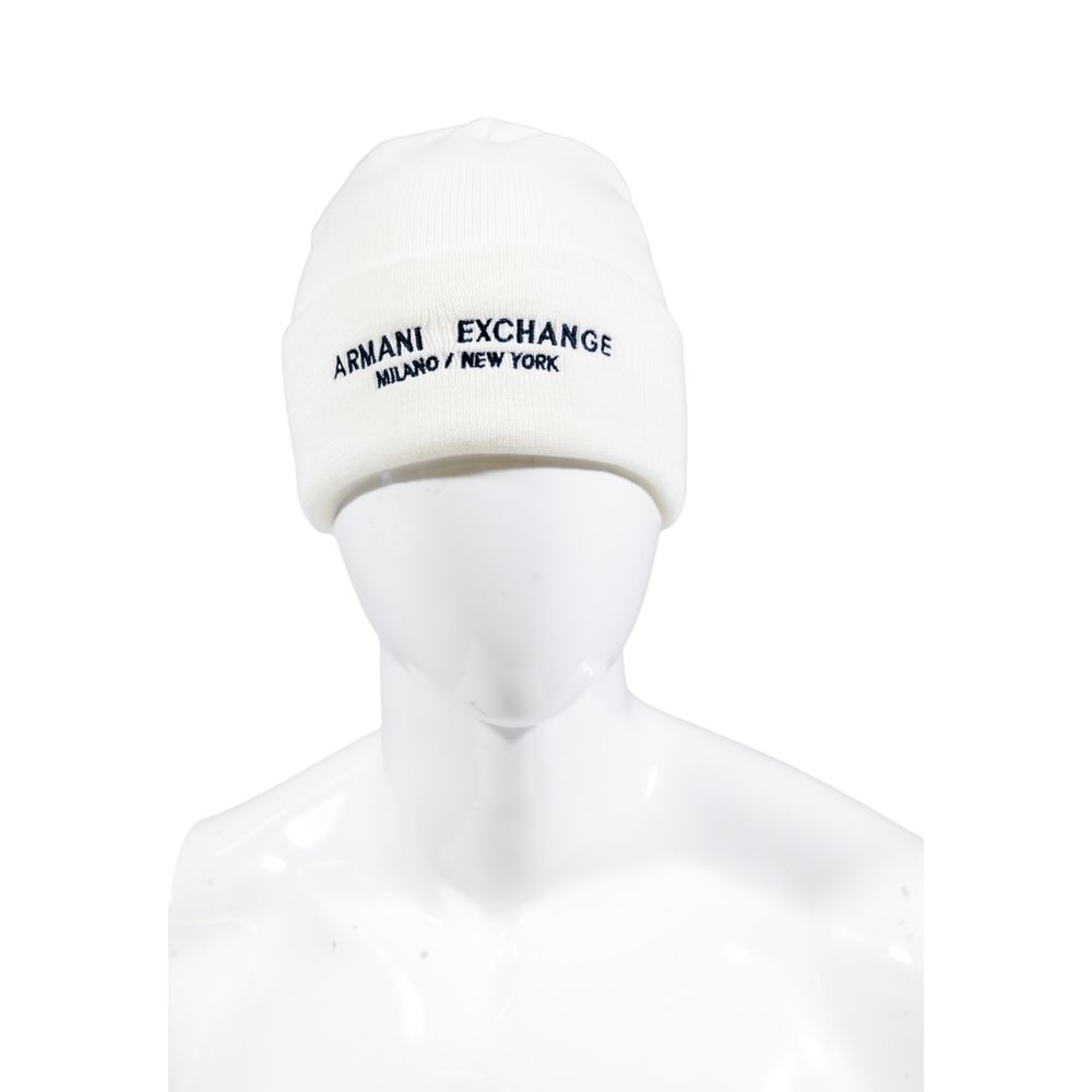 Armani Exchange White Polyester Cap (Baseball Hat)