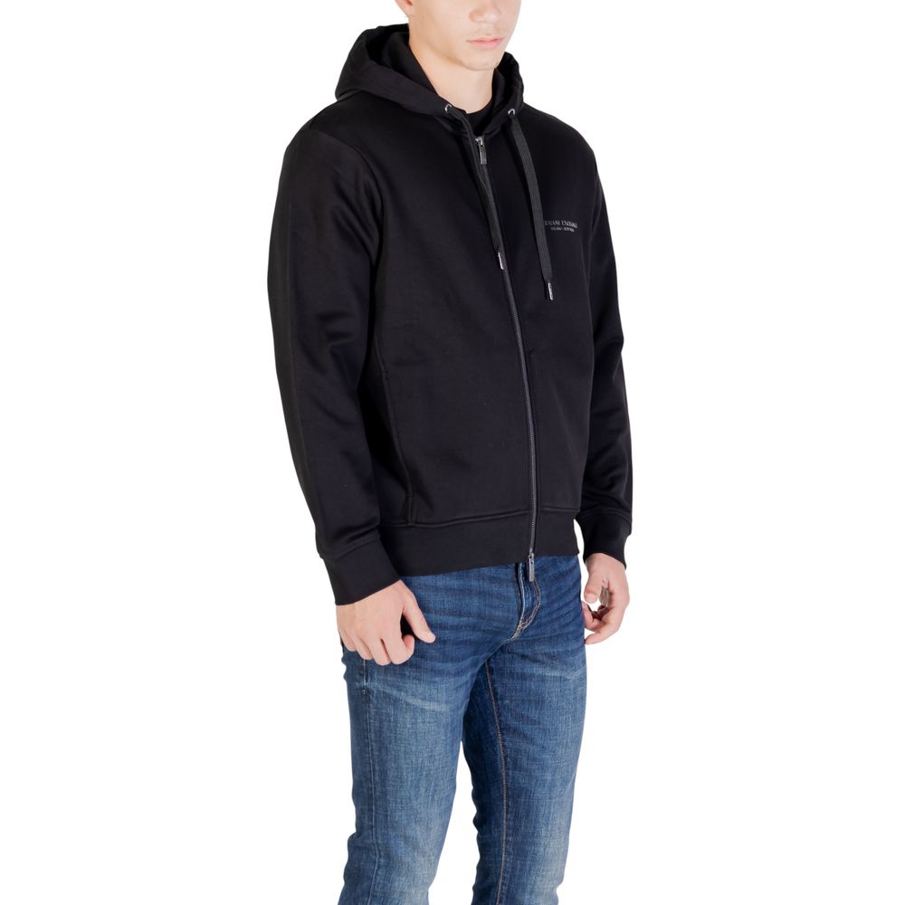 Armani Exchange Black Cotton Hoodie