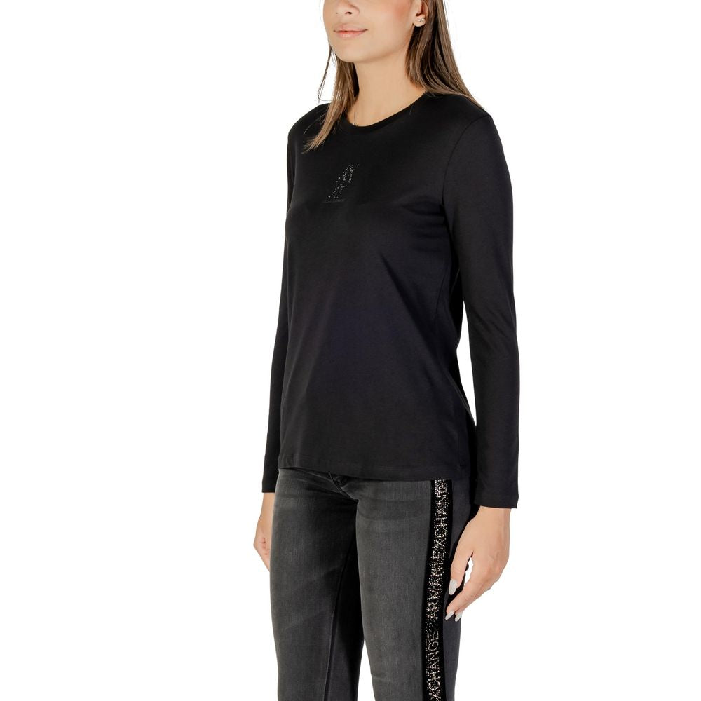 Armani Exchange Black Cotton Long Sleeve T-Shirt