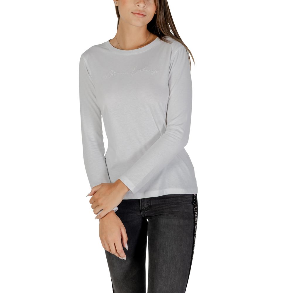 Armani Exchange White Cotton Long Sleeve T-Shirt