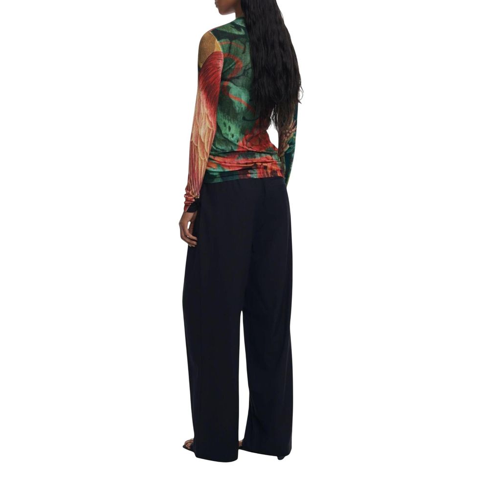 Desigual Bicolor Viscose Long Sleeve T-Shirt