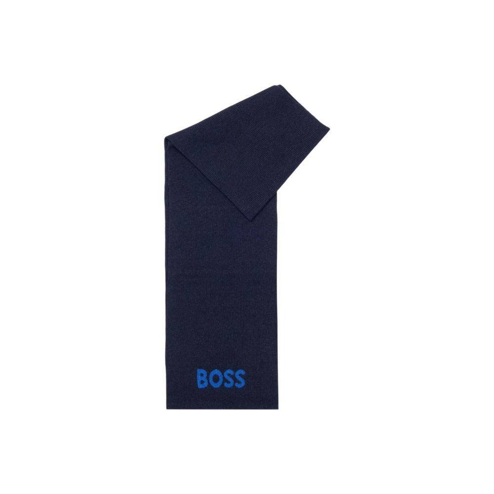 Hugo Boss Blue Polyacrylic Scarf