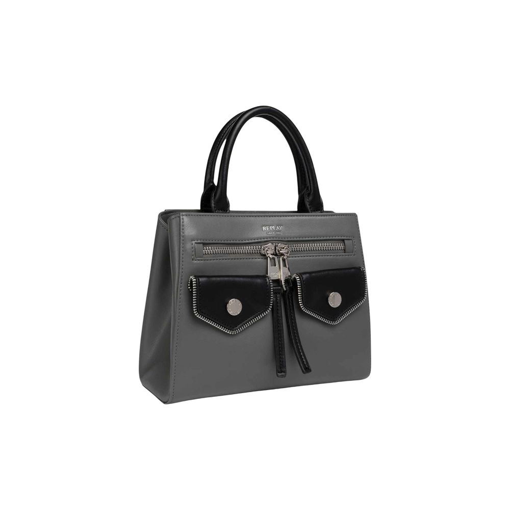 Replay Bicolor Polyester Handbag