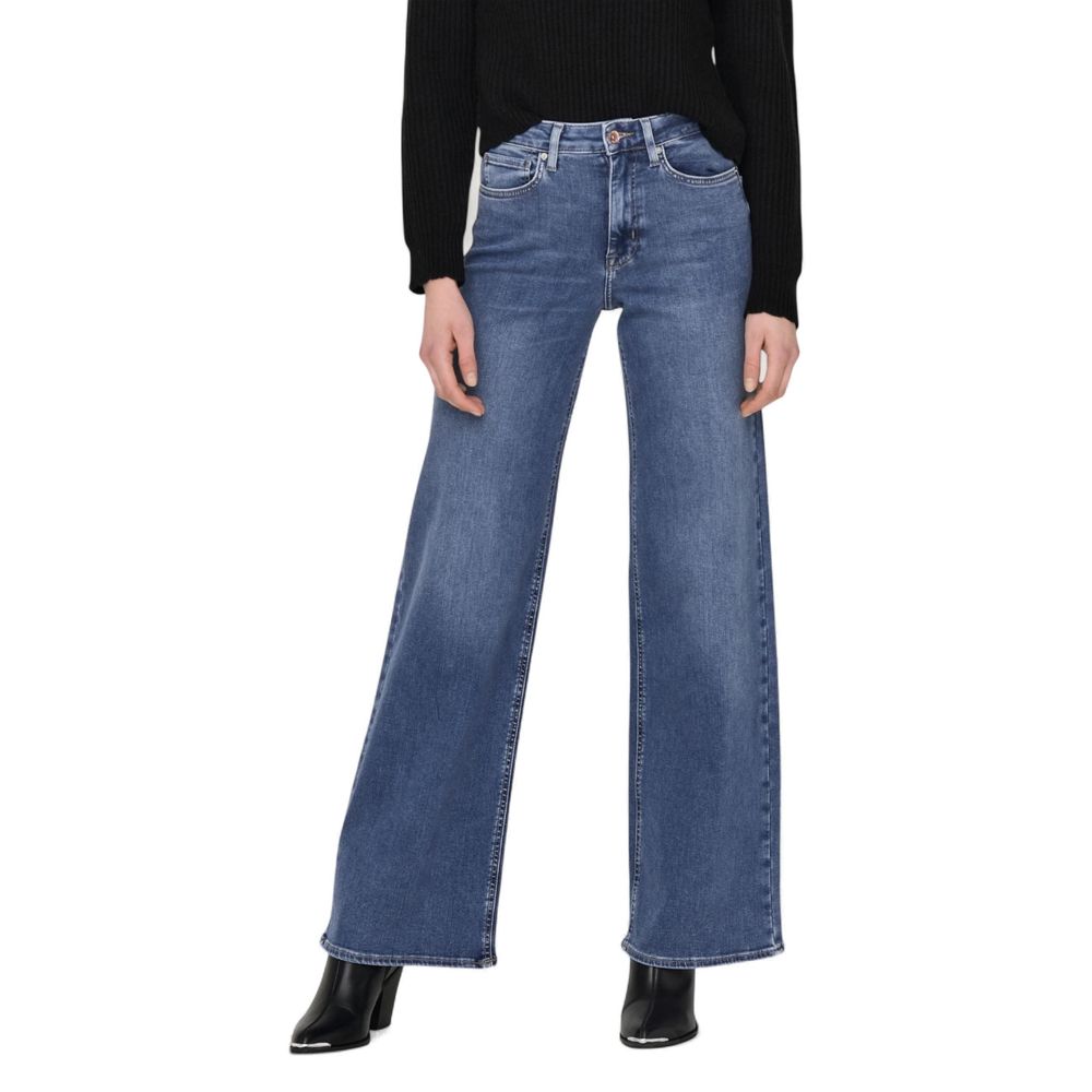 Only Blue Cotton Bootcut Jeans