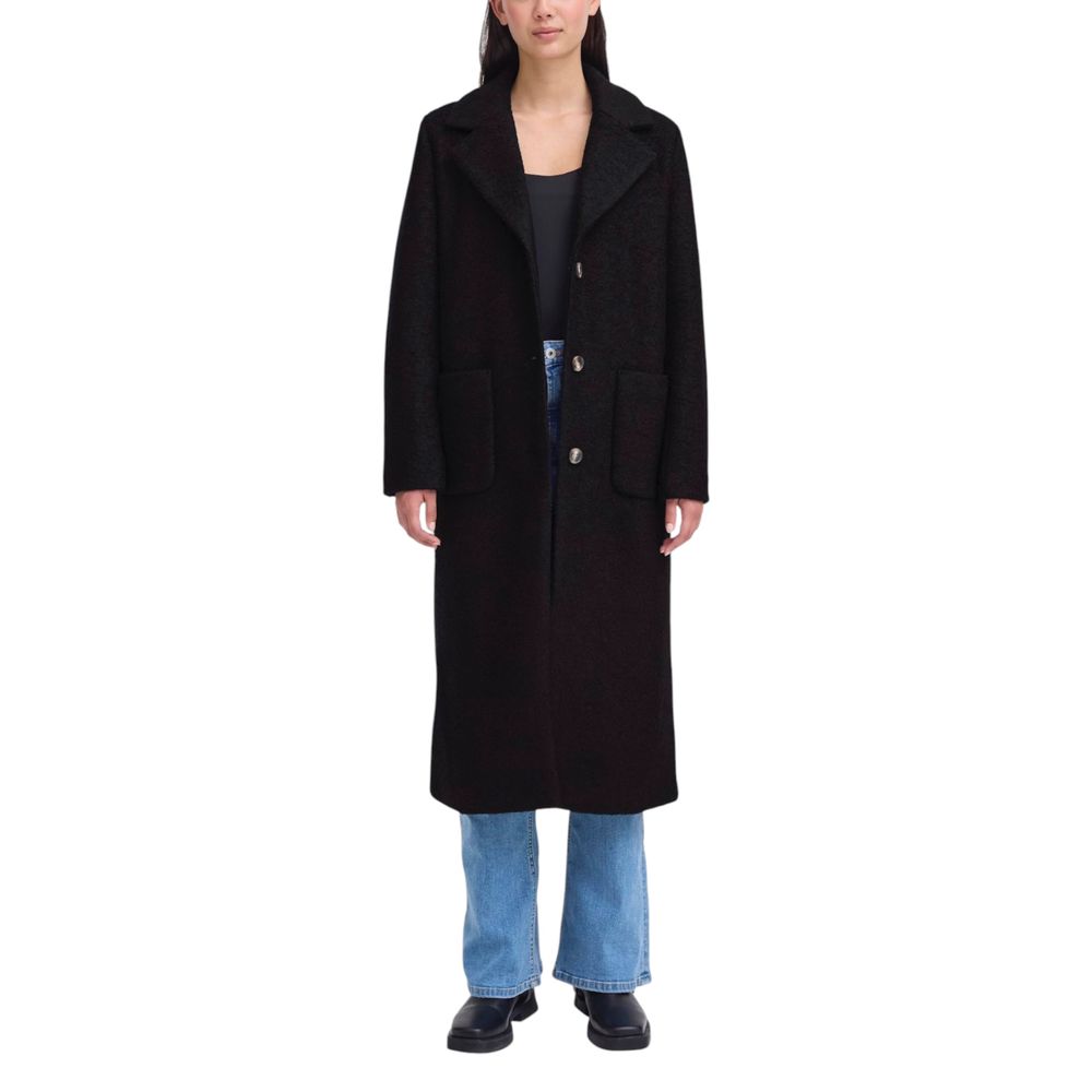 ICHI Black Wool Coat