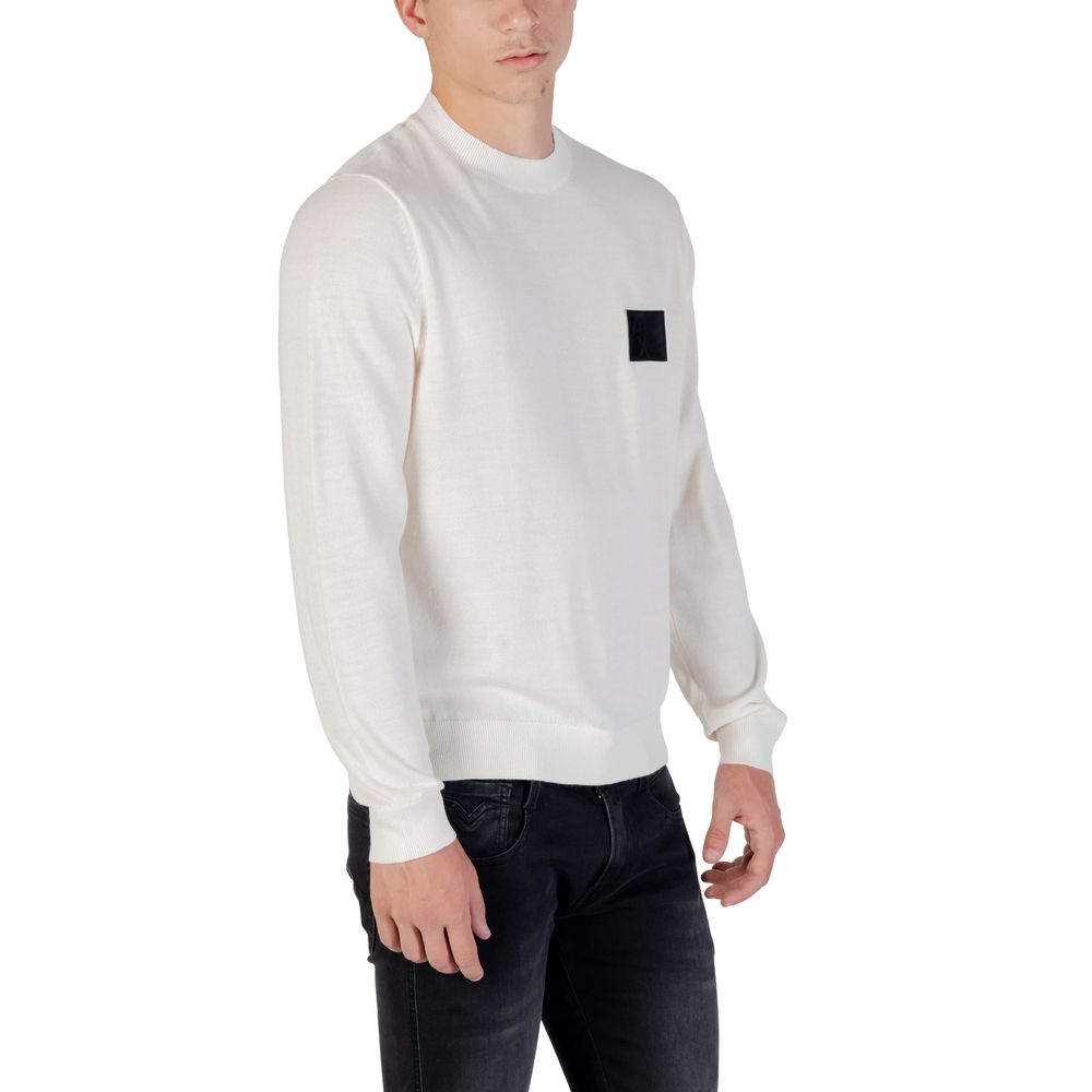 Armani Exchange White Marabou Sweatshirt