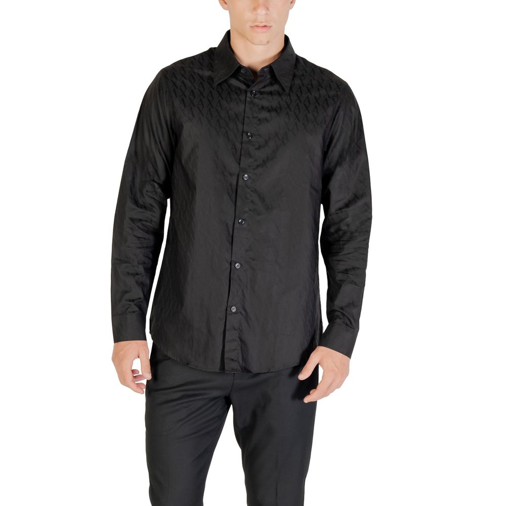Armani Exchange Black Cotton Dress Shirt