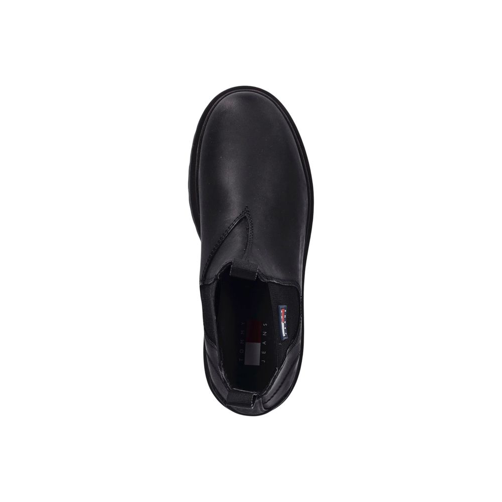 Tommy Hilfiger Jeans Black Leather Chelsea Boots
