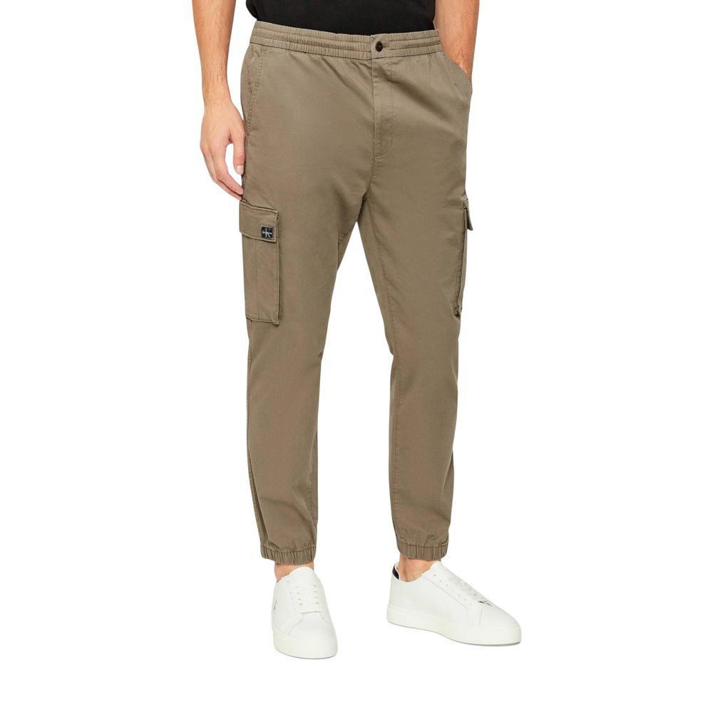 Calvin Klein Jeans Beige Cotton Casual Pants