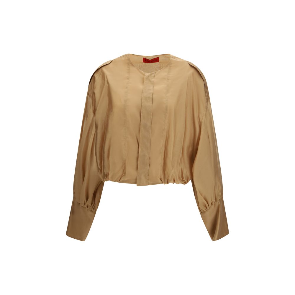 The Latest Beige Lycra Blouse