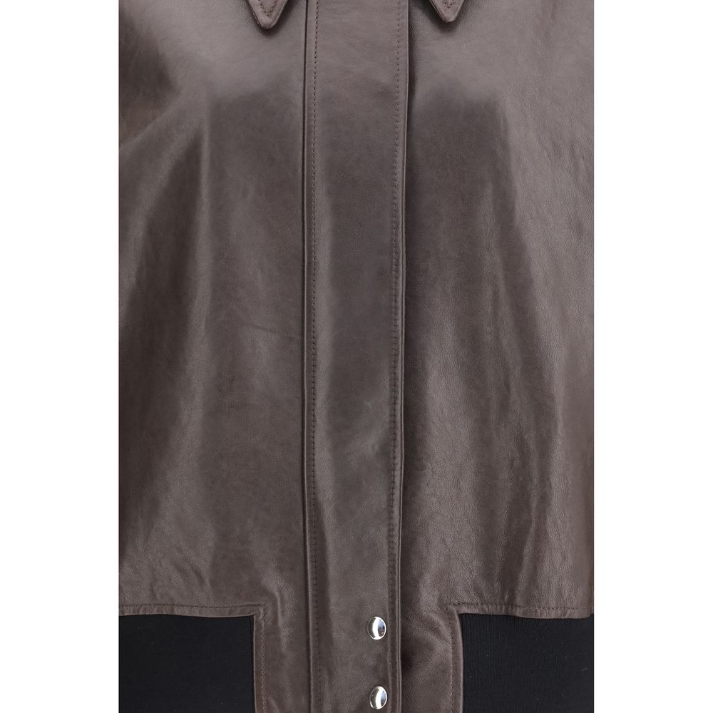 Khaite Brown Leather Jacket