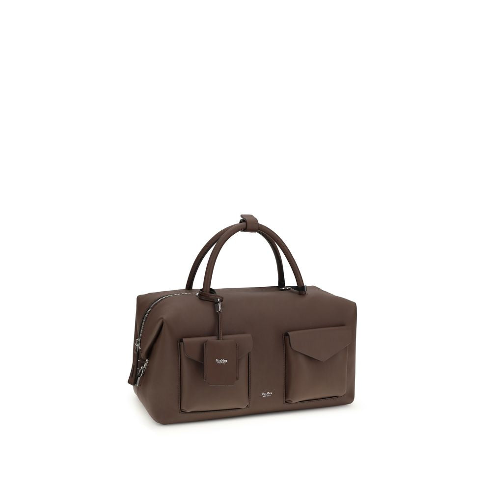 Max Mara Brown Calf Leather Bos Taurus Scarf