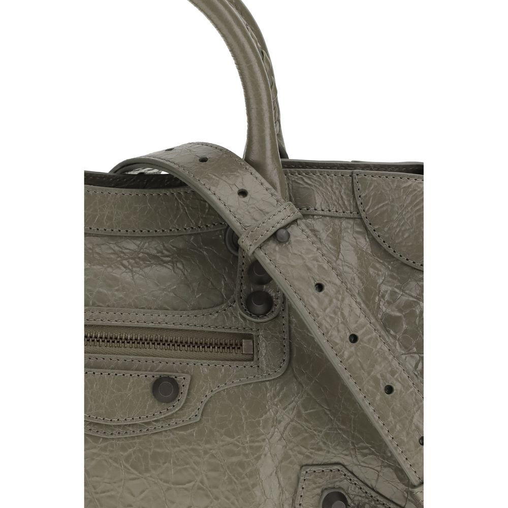 Balenciaga Gray Calf Leather Bos Taurus Shoulder Bag