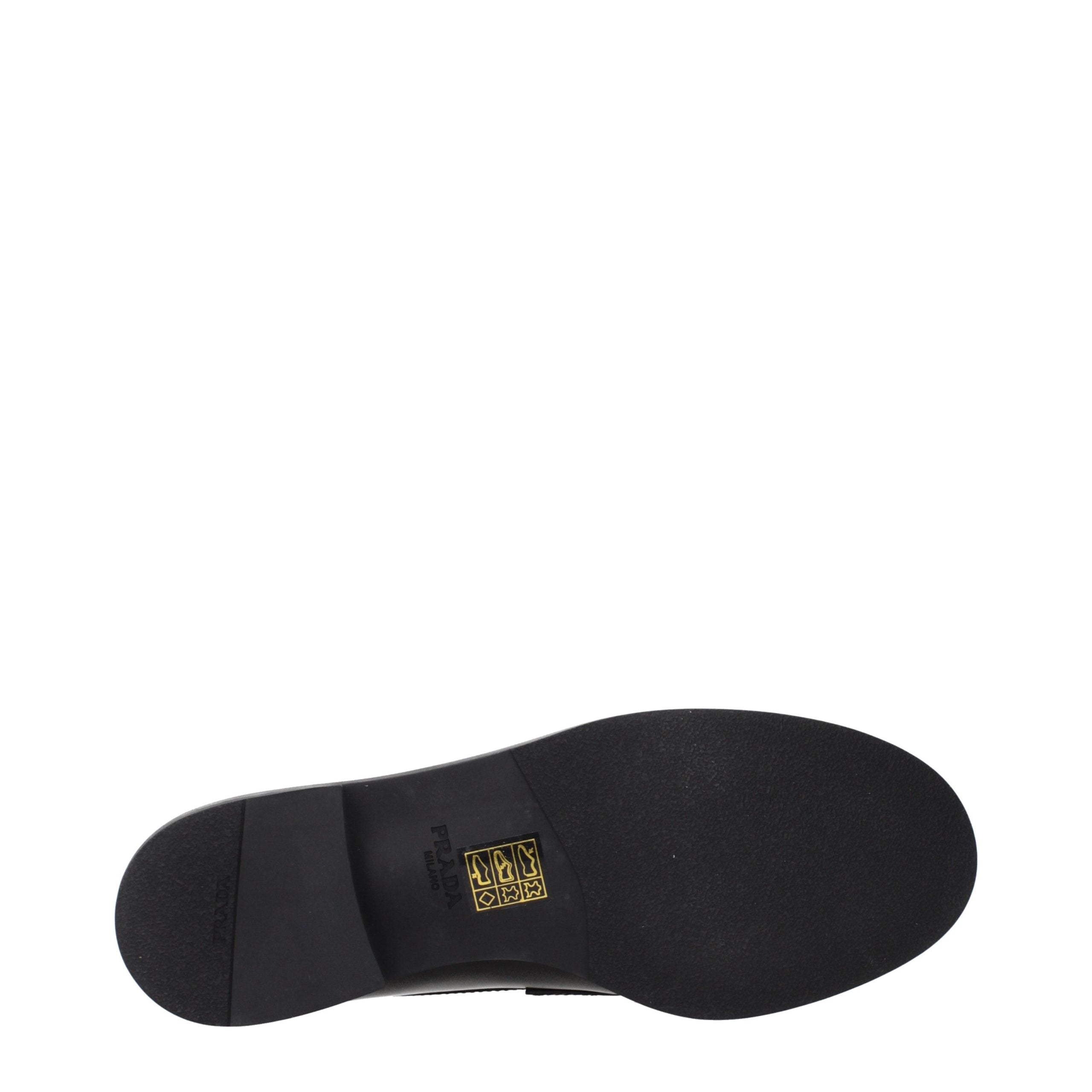 Prada Black Leather Slip-On Loafers