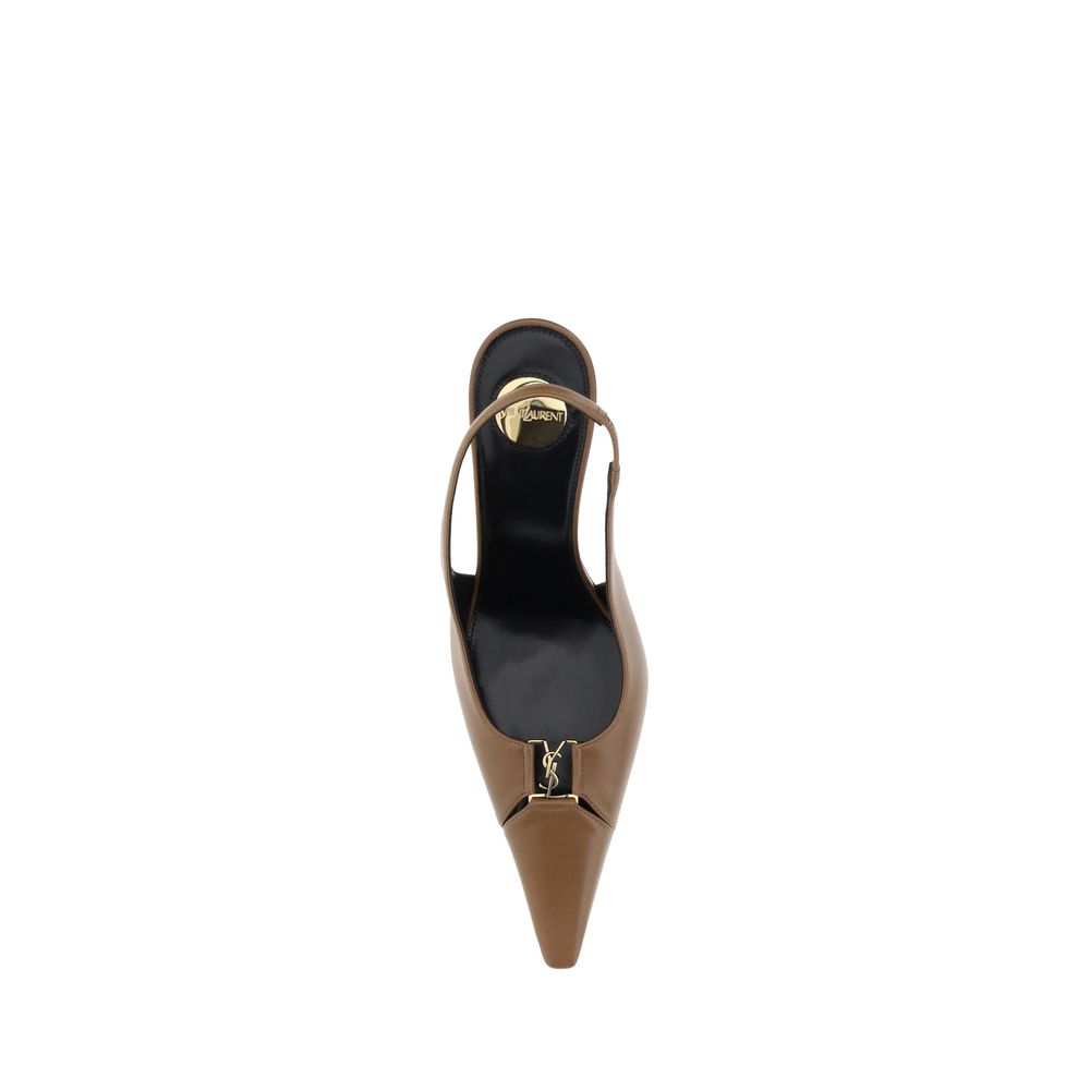 Saint Laurent Brown Lamb Ovis Aries Aries High Heel Pumps