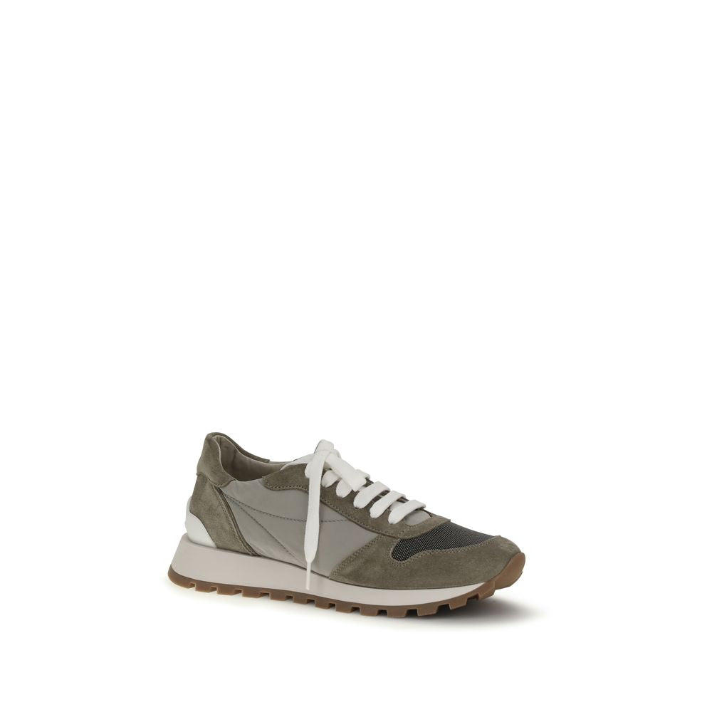 Brunello Cucinelli Bicolor Polyester Athletic Sneakers