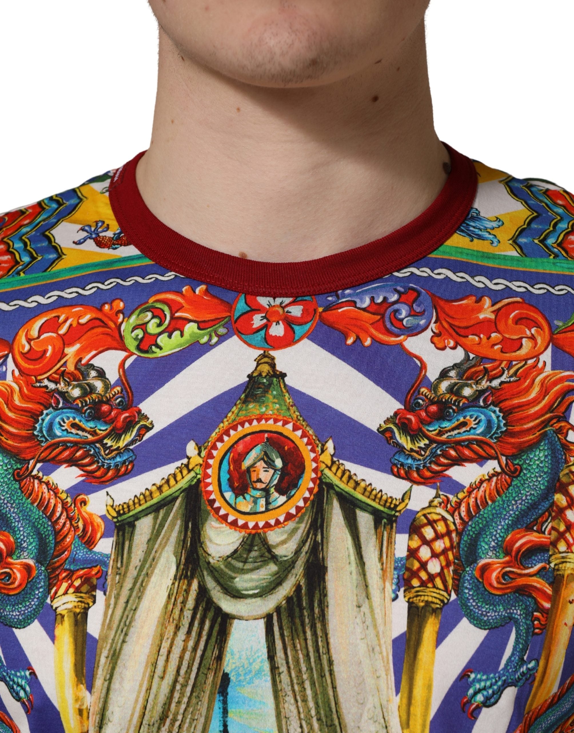 Dolce & Gabbana Multicolor Teatro Dei Pupi Men Long Sleeves  T-shirt
