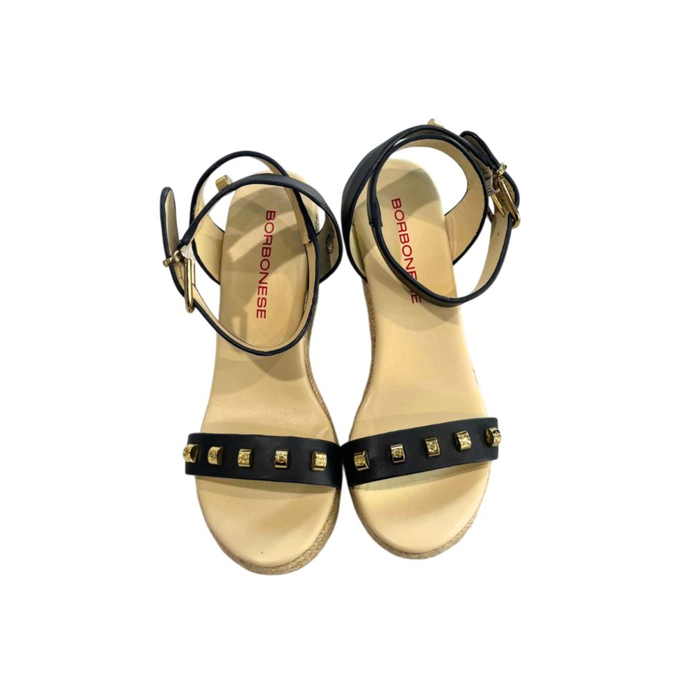 Borbonese Blue Leather Women's Platform Sandal