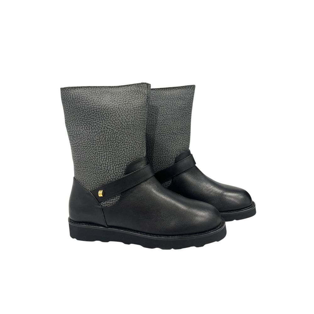 Borbonese Grey Leather Women Boot