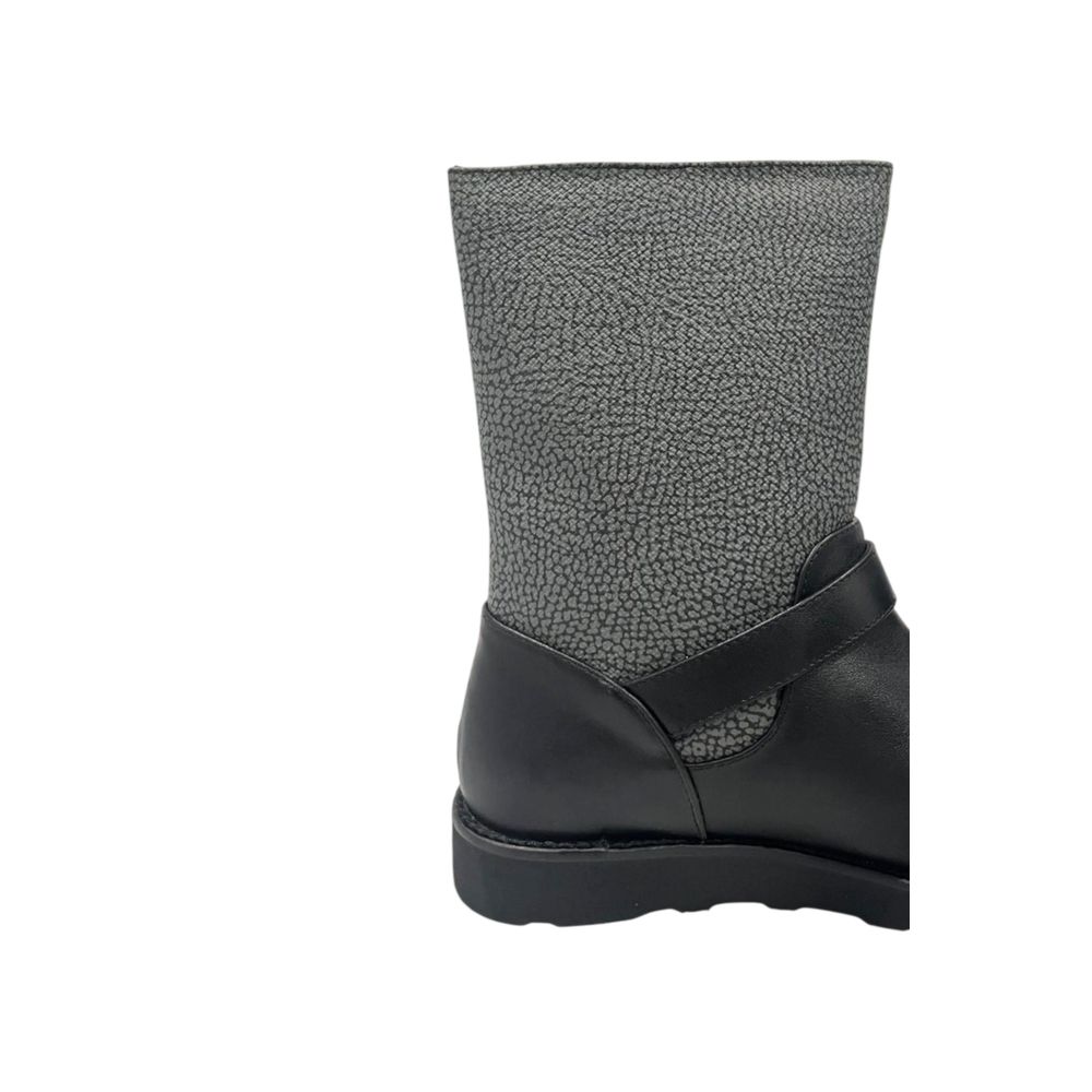 Borbonese Grey Leather Women Boot