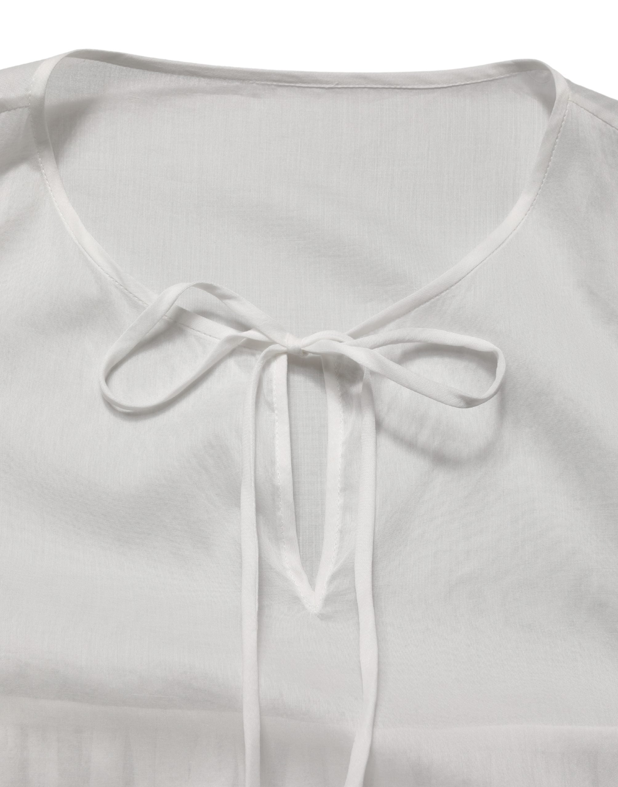 Dolce & Gabbana White Tiered Cotton Poplin Sheer Mini Dress