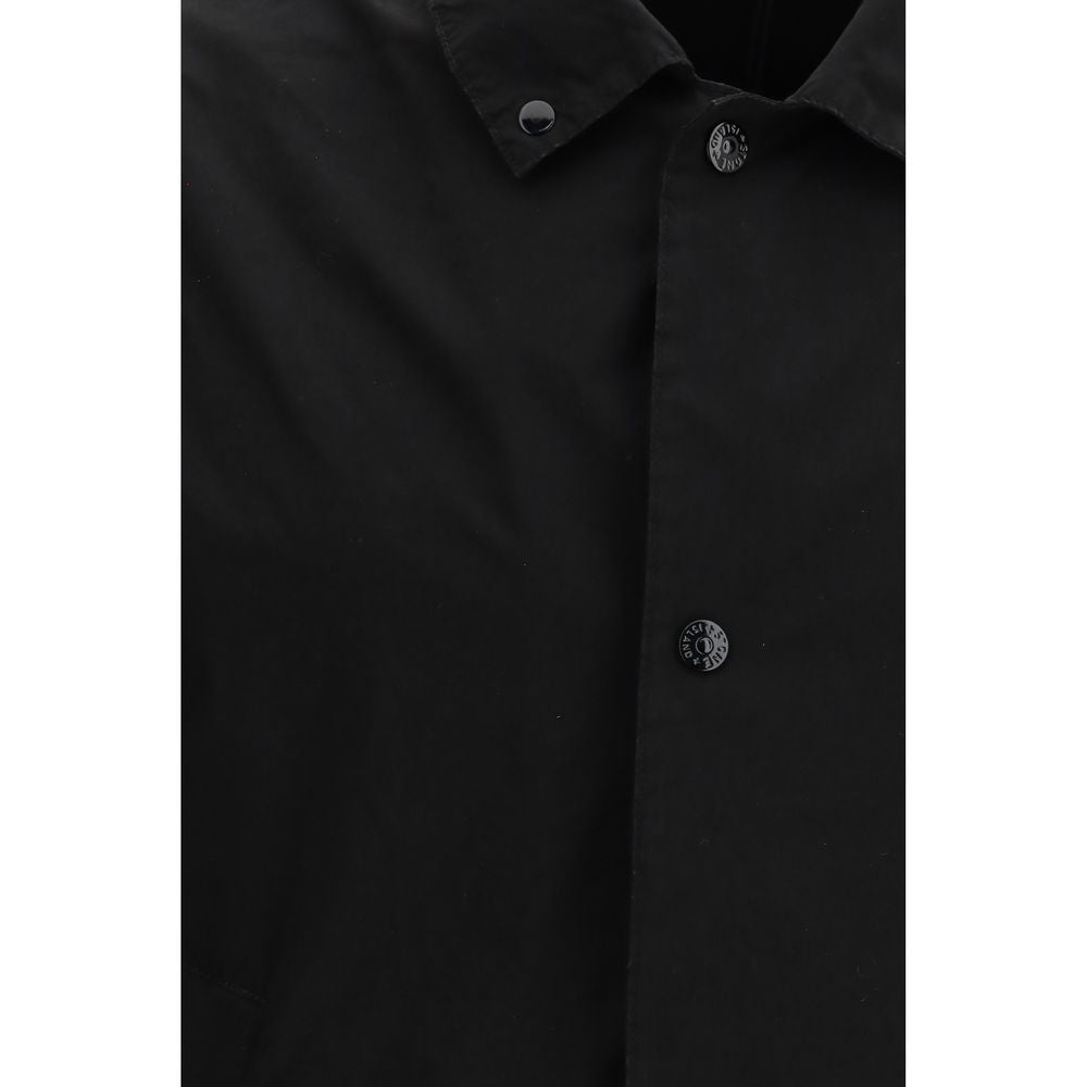 Stone Island Black Polyester Coat