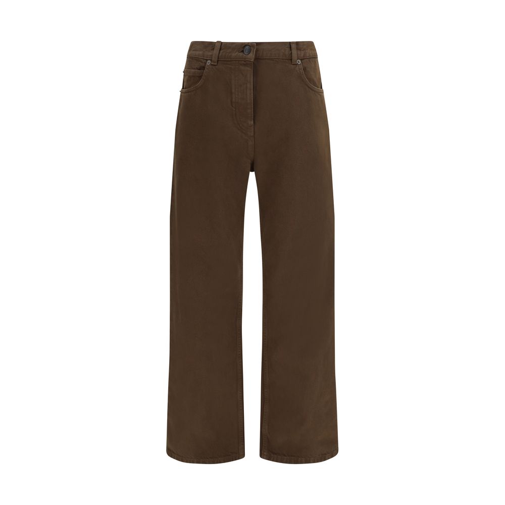 The Row Brown Cotton Straight-Leg Jeans