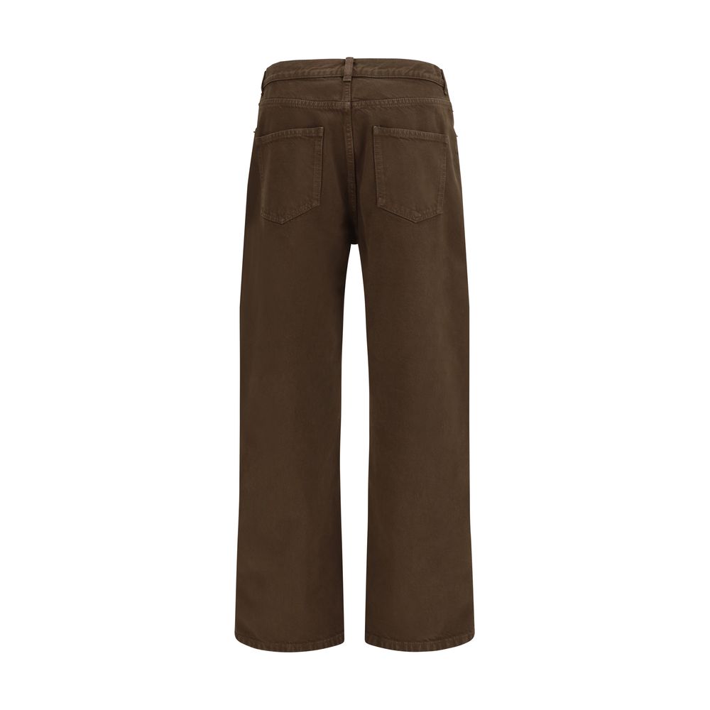 The Row Brown Cotton Straight-Leg Jeans