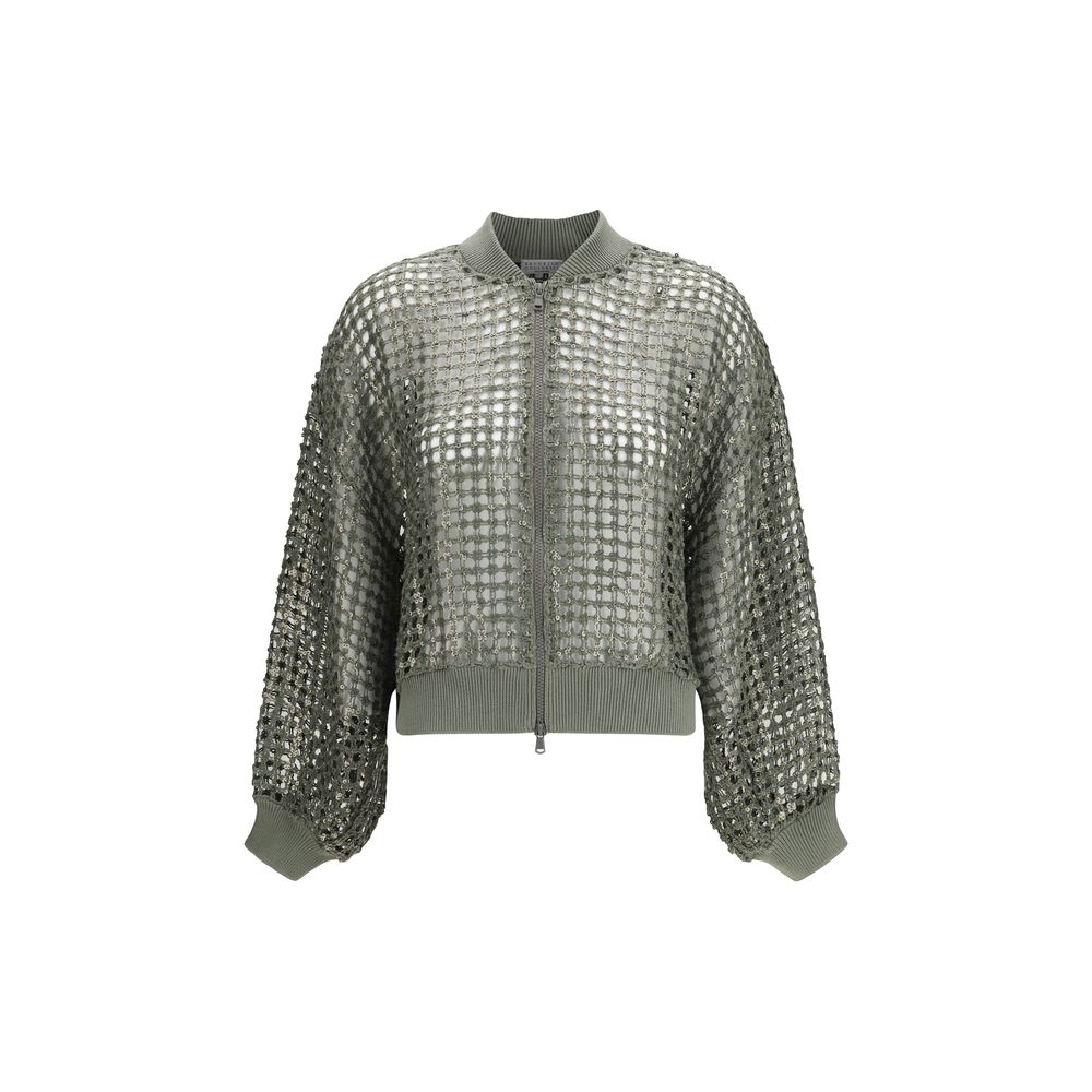 Brunello Cucinelli Bicolor Silk Bomber