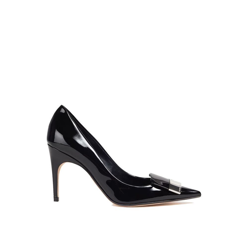 Sergio Rossi Black Calfskin High Heel Pumps