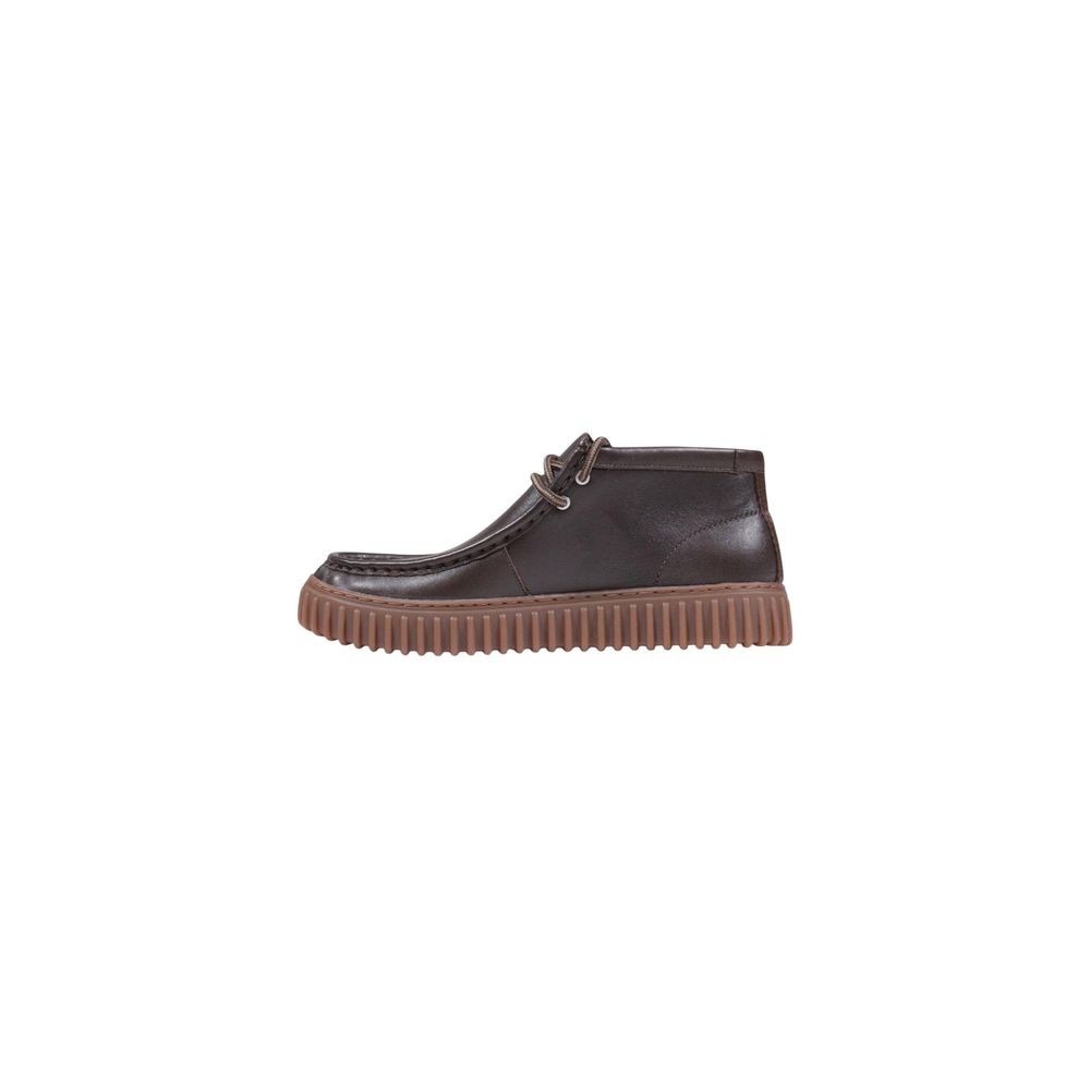 Clarks Brown Leather Lace-Up Boots