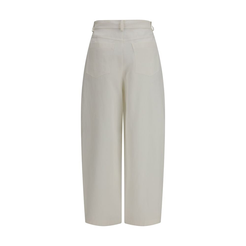 Brunello Cucinelli Beige Silk Casual Pants