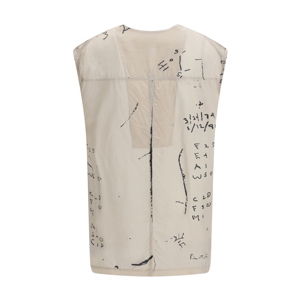 Rick Owens Beige Viscose Pattern Shirt