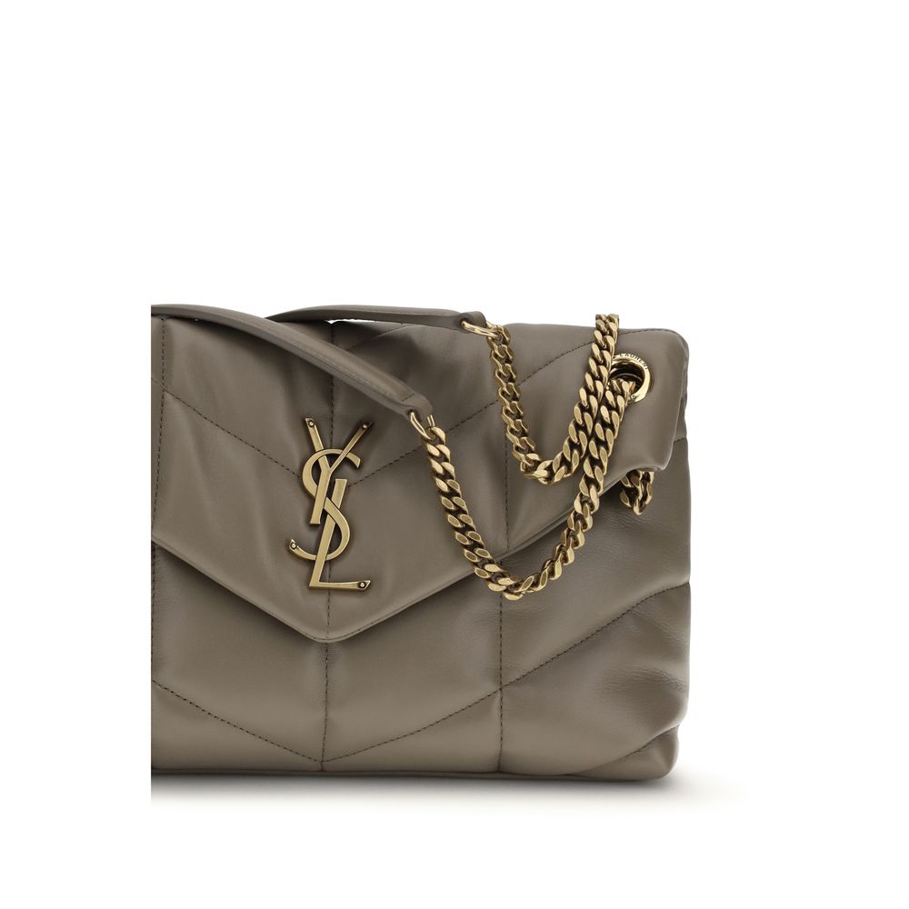 Saint Laurent Gray Lamb Leather Shoulder Bag