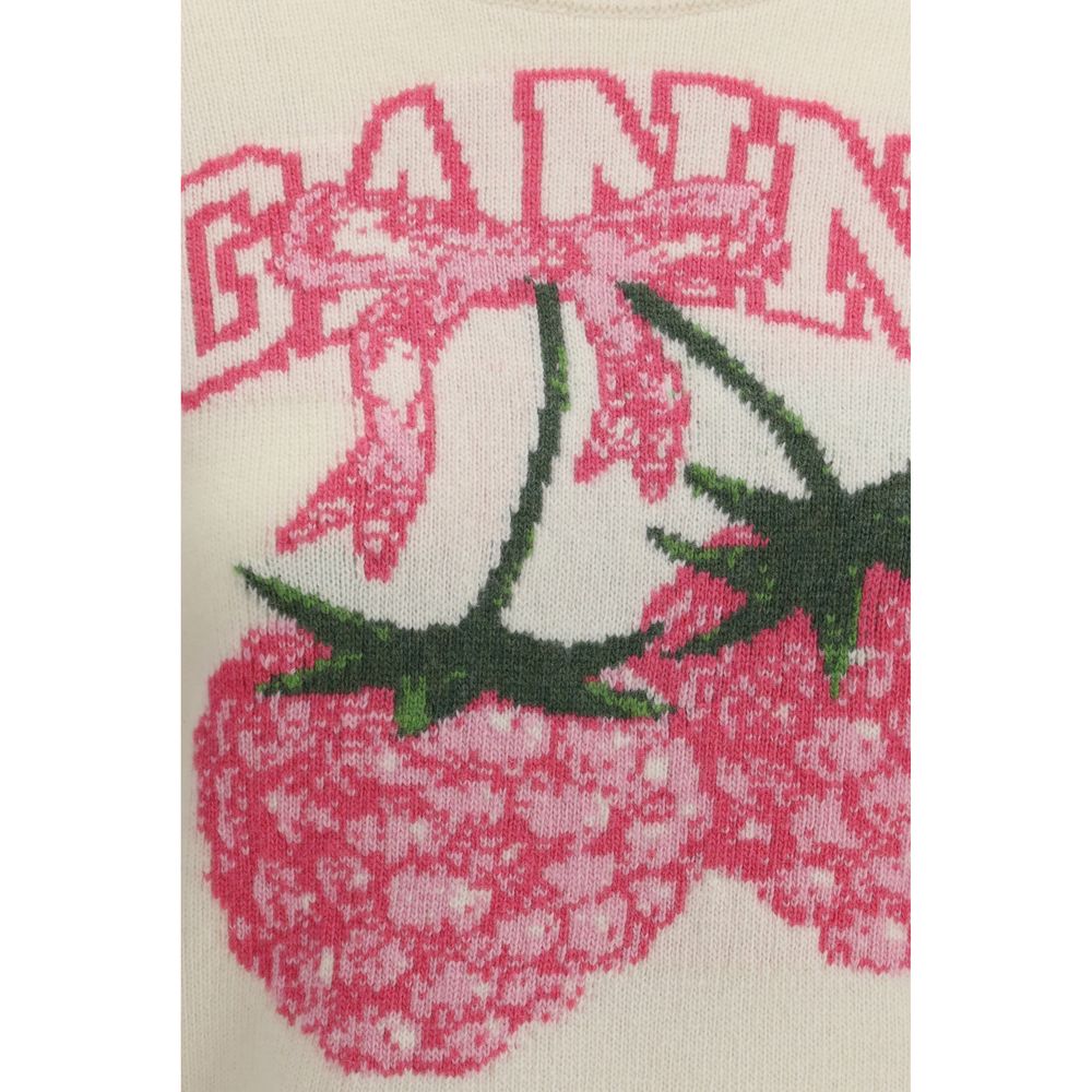 Ganni Beige Merino Wool Sweatshirt