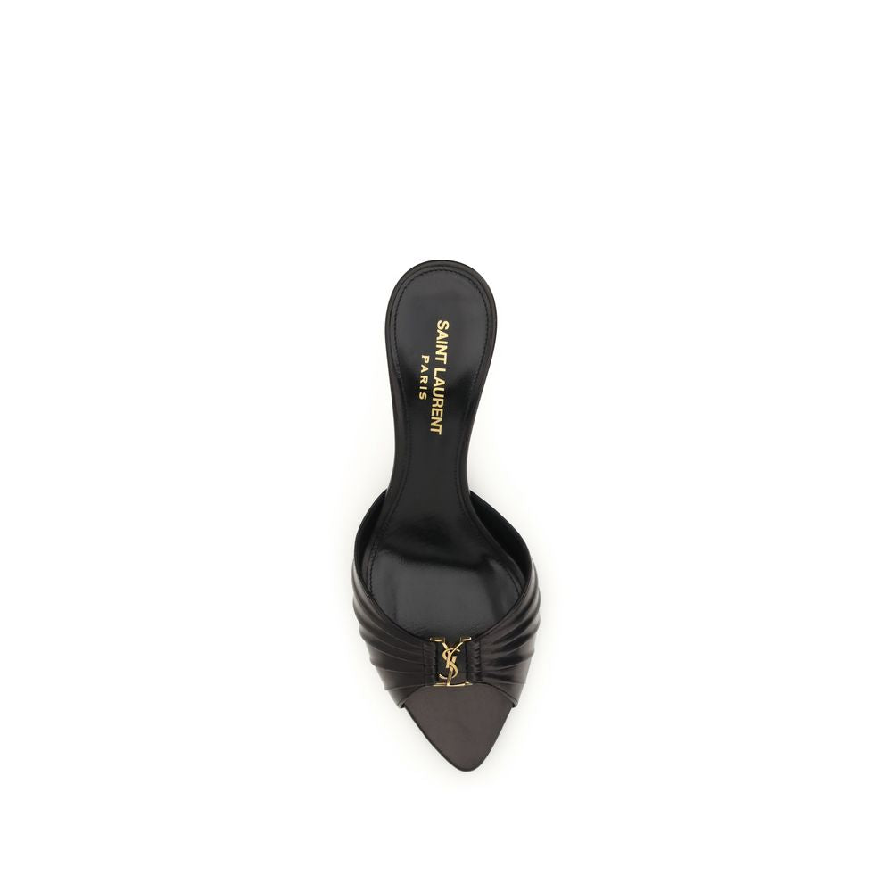 Saint Laurent Black Calf Leather Bos Taurus High Heel Pumps