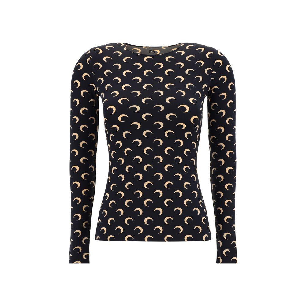 Marine Serre Black Polyamide Pattern Shirt
