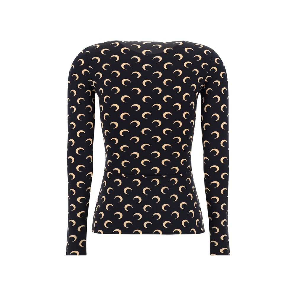 Marine Serre Black Polyamide Pattern Shirt