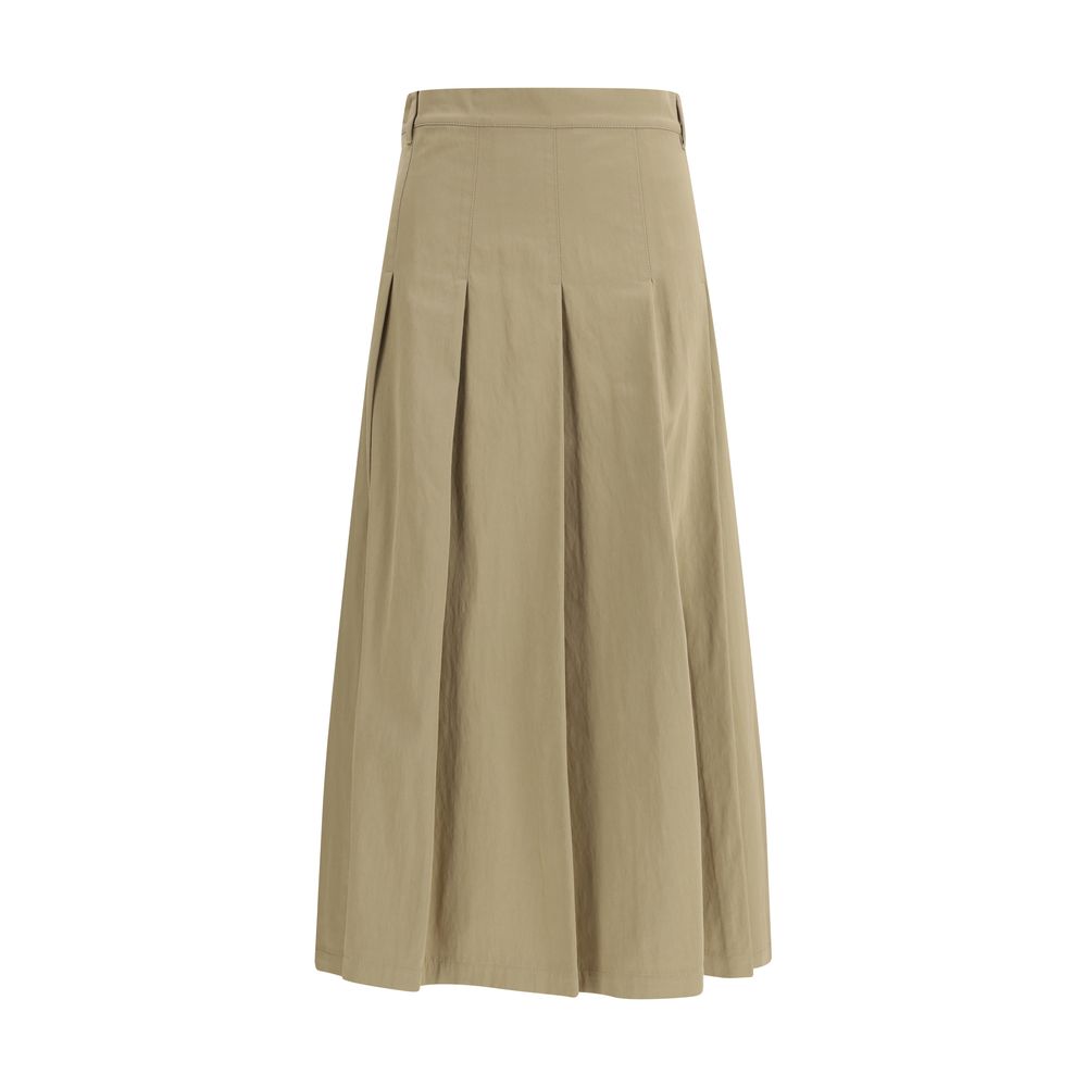 Max Mara Brown Cotton Midi Skirt