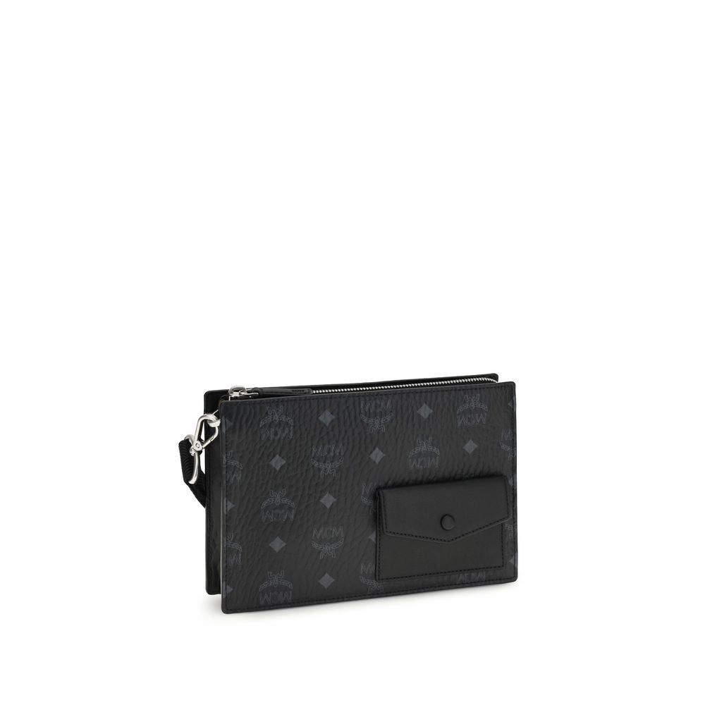 MCM Black Calf Leather Bos Taurus Shoulder Bag