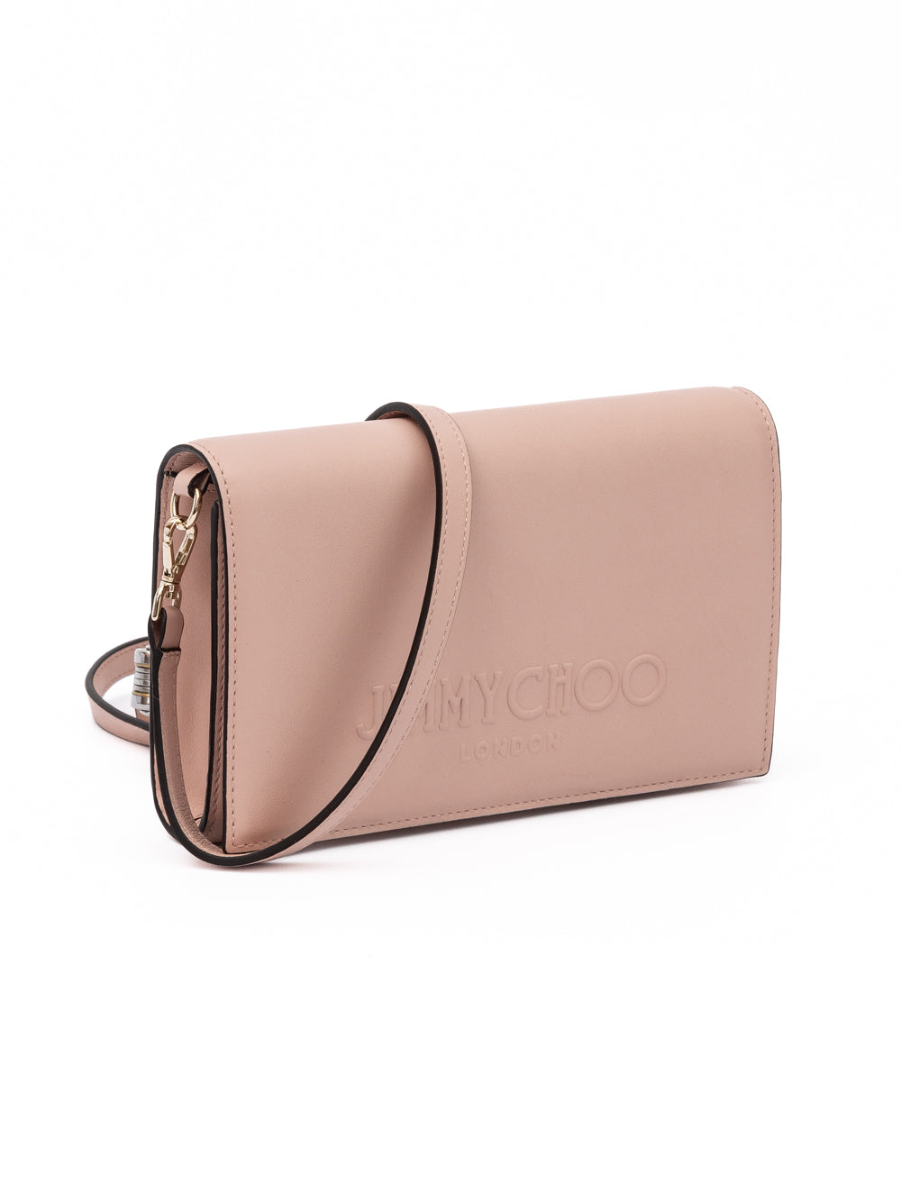 Jimmy Choo Podwer Pink Leather Shoulder Strap Bag