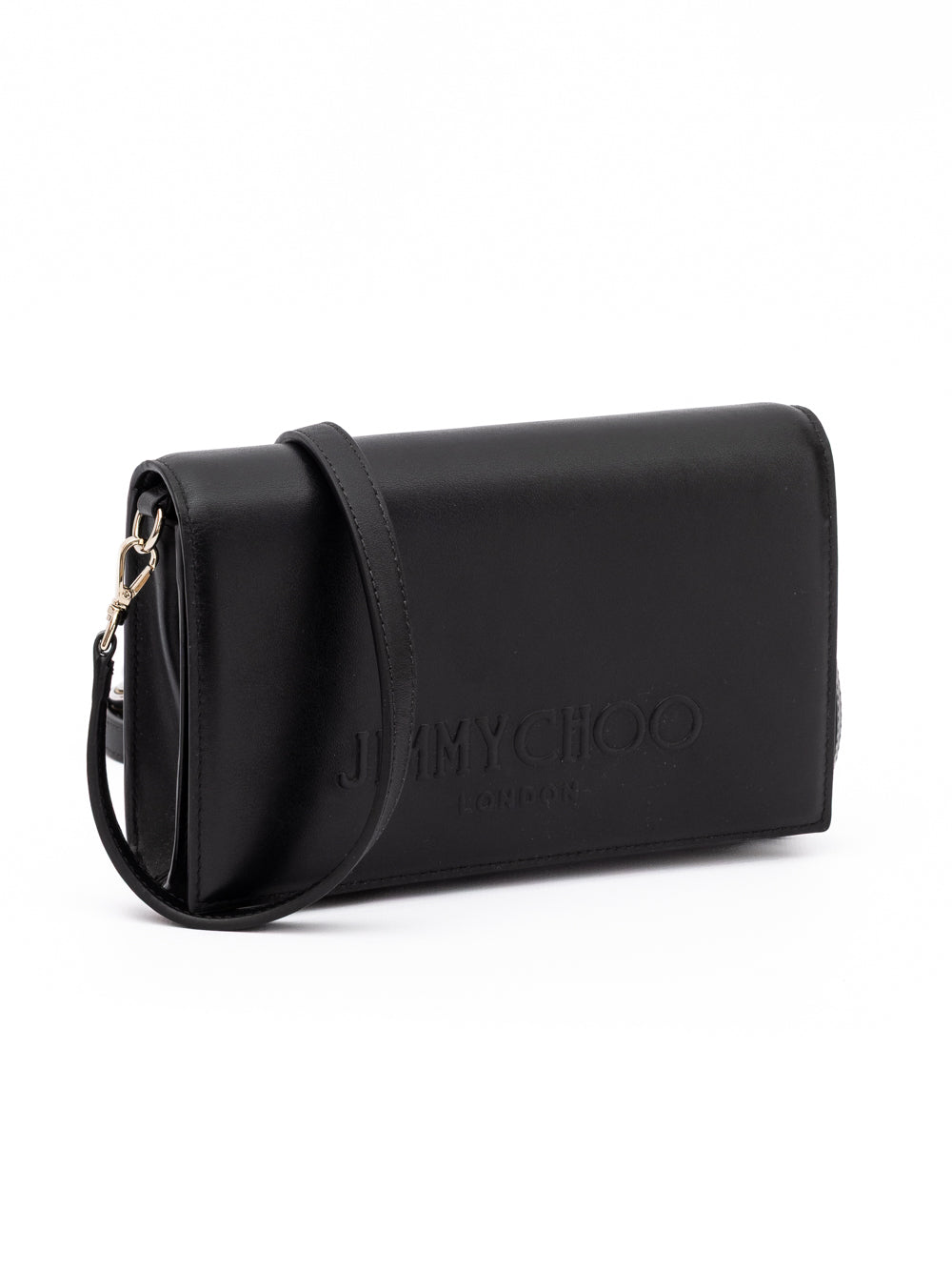 Jimmy Choo Black Avenue Leather Shoulder Strap Bag